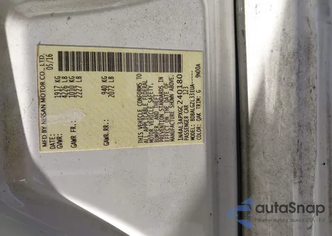 2016 Nissan Altima 2.5/2.5 S/2.5 Sl/2.5 Sr/2.5 Sv from USA, damaged, VIN 1N4AL3APXGC240180